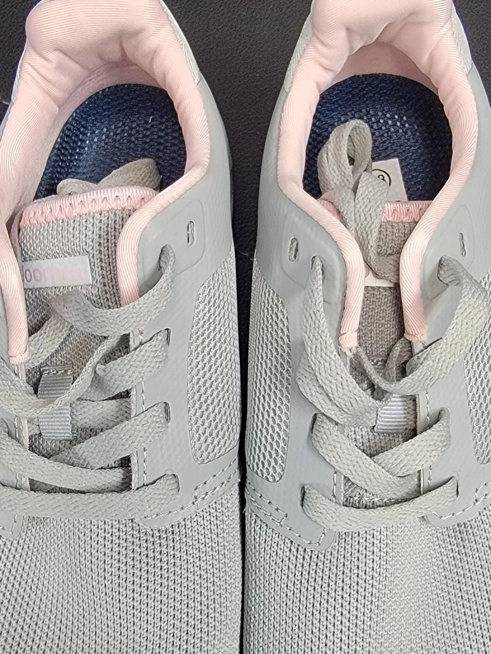 Girls' Light Gray Sneakers with Pink Trim - Comfort Play Shoes